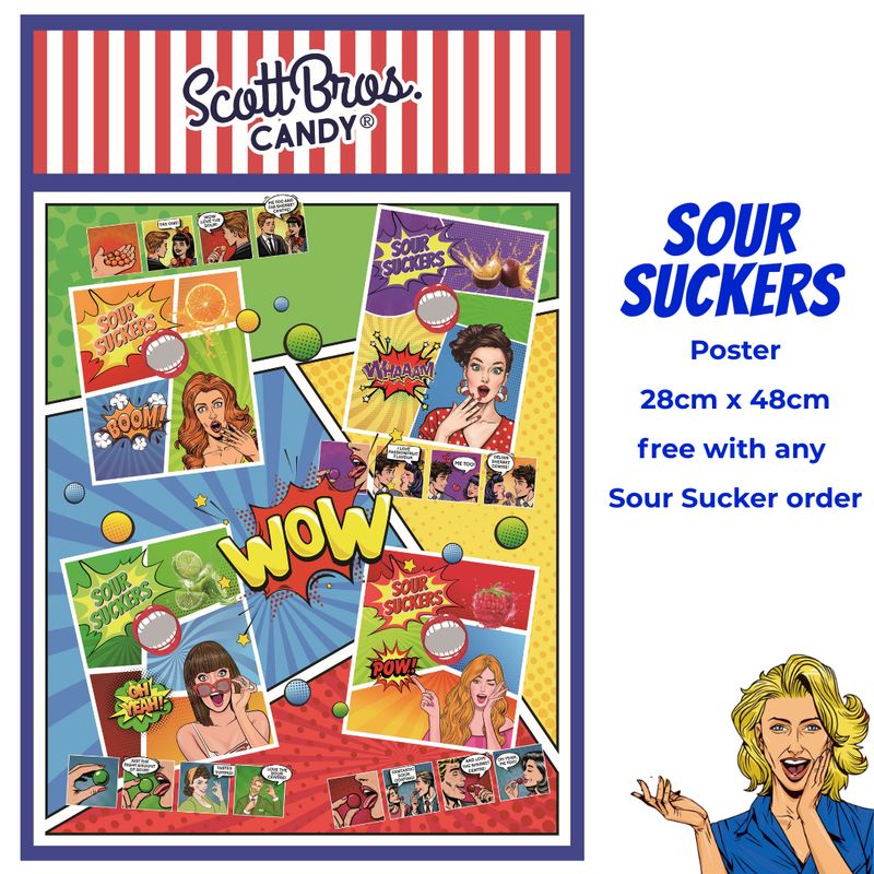 Sour Suckers Poster 48 x 28cm