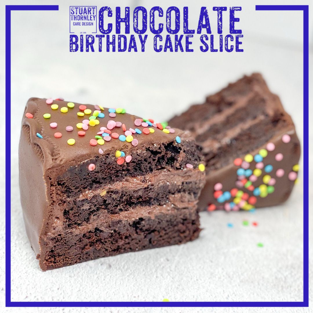 Chocolate Birthday Cake Slice