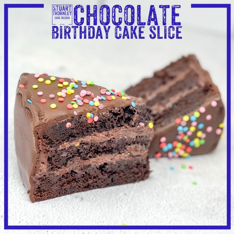 Chocolate Birthday Cake Slice