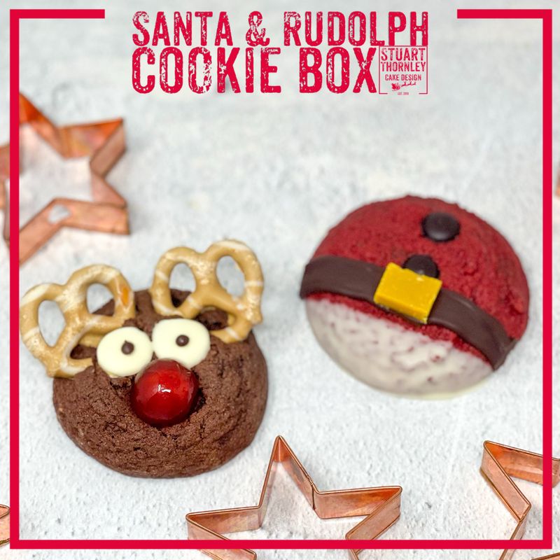 Santa &amp; Rudolph Cookie Box