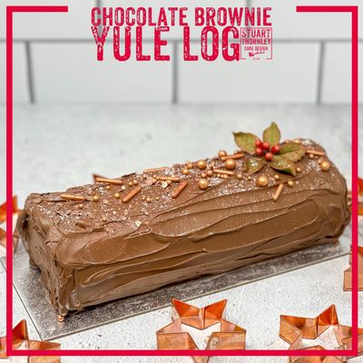 Chocolate Brownie Yule Log