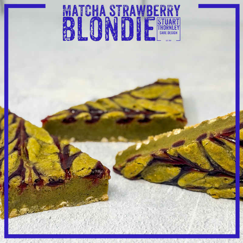 Matcha Strawberry Blondie