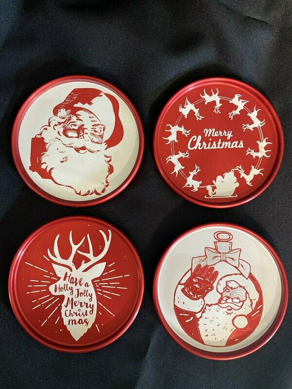 METL Christmas Santa Coaster Set