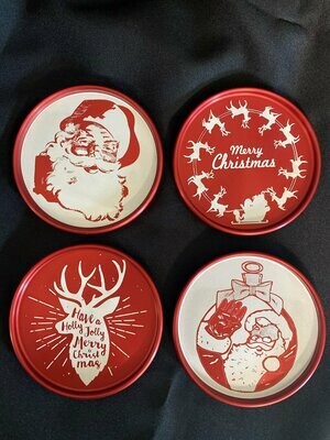 METL Christmas Santa Coaster Set