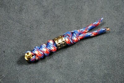 Liberty Lanyard / Silver with Gold Dotted Bead For Large Sebenza 21, 31 & Umnumzaan