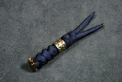 Midnight Blue Lanyard /Silver with Gold Dotted Bead For Large Sebenza 21, 31 & Umnumzaan