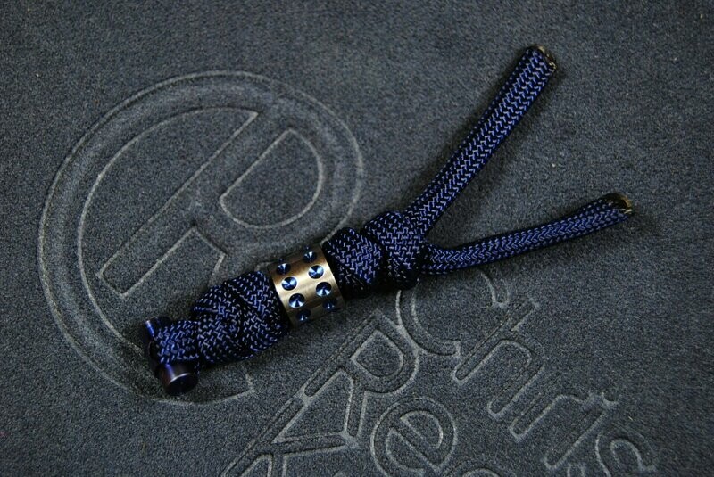 Midnight Blue Lanyard / Silver with Blue Dotted Bead For Large Sebenza 21, 31 & Umnumzaan