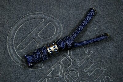 Midnight Blue Lanyard / Silver with Blue Dotted Bead For Large Sebenza 21, 31 & Umnumzaan
