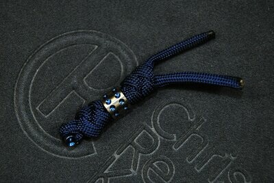Midnight Blue Lanyard / Silver with Blue Dotted Bead For Small Sebenza 31