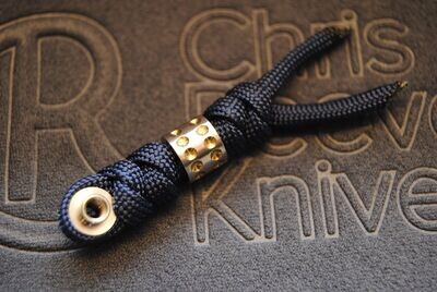 Midnight Blue Lanyard /Silver with Gold Dotted Bead For Large Inkosi