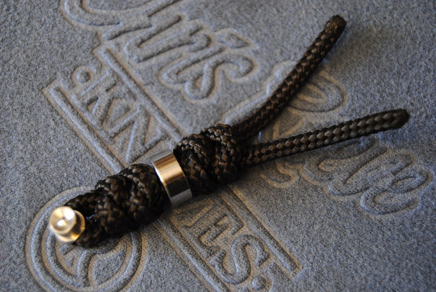 Lanyard- Large  Sebenza 21/31 & Umnumzaan -Black with Silver Ring