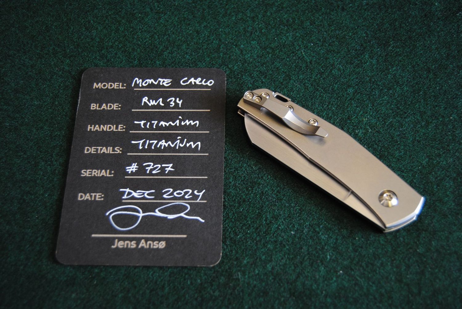 Anso Of Denmark- Monte Carlo V2 Titanium-Slip Joint