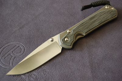 Large Sebenza 31 - Black Canvas Micarta Inlay - Silver Hardware -Stonewashed Drop Point Blade - Sand Blasted - Right-Handed