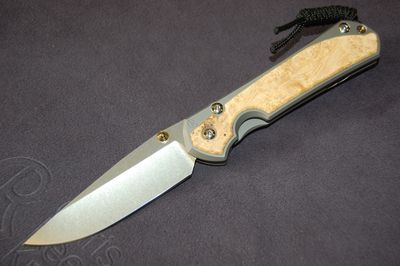 Large Sebenza 31 - Box Elder Inlay - Drop Point - Gold Hardware - Glass Blasted Large Sebenza 31 - Box Elder Inlay - Drop Point - Gold Hardware - Glass Blasted