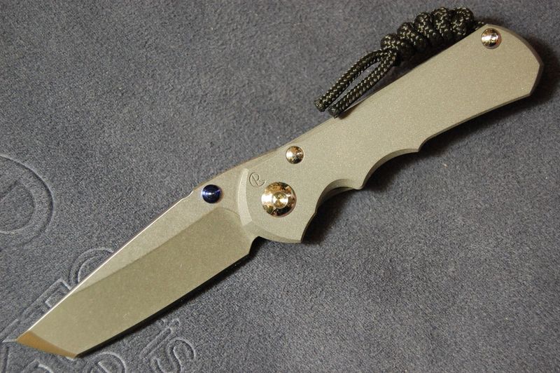 Small Inkosi-Plain Handle Sandblast-Right Hand-Tanto Blade-Blue Hardware.