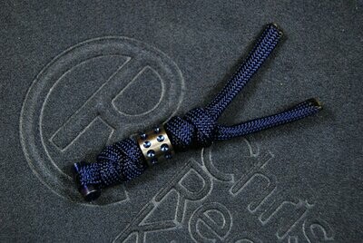 Midnight Blue Lanyard / Silver with Blue Dotted Bead For Large Sebenza 21, 31 & Umnumzaan Midnight Blue Lanyard / Silver with Blue Dotted Bead For Large Sebenza 21, 31 & Umnumzaan