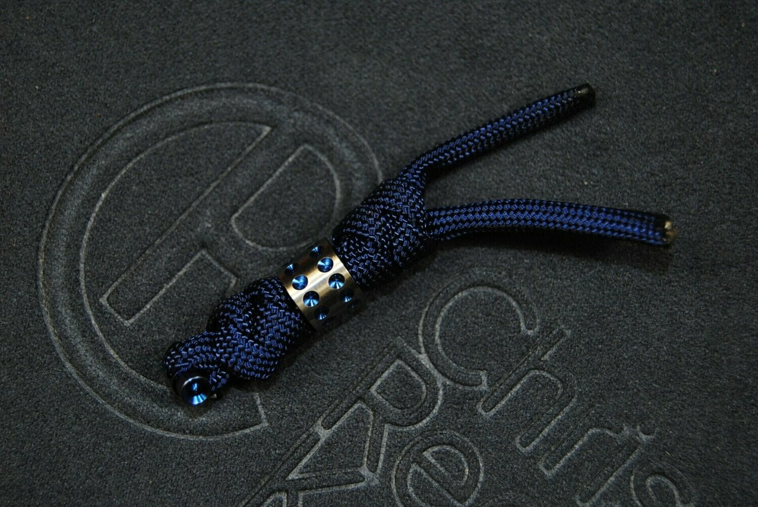 Midnight Blue Lanyard / Silver with Blue Dotted Bead For Small Sebenza 31 Midnight Blue Lanyard / Silver with Blue Dotted Bead For Small Sebenza 31