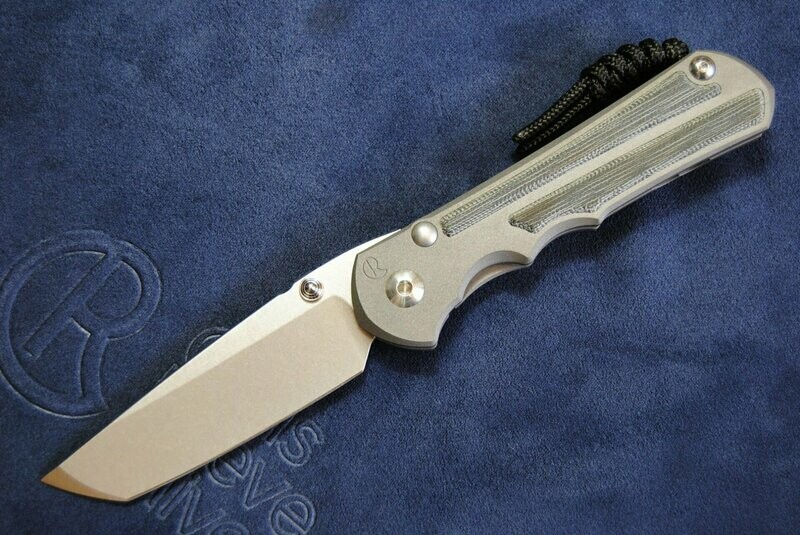 Large Inkosi - Black Micarta Inlay-Tanto Blade- Silver Hardware- Right Handed-Sandblast finish.