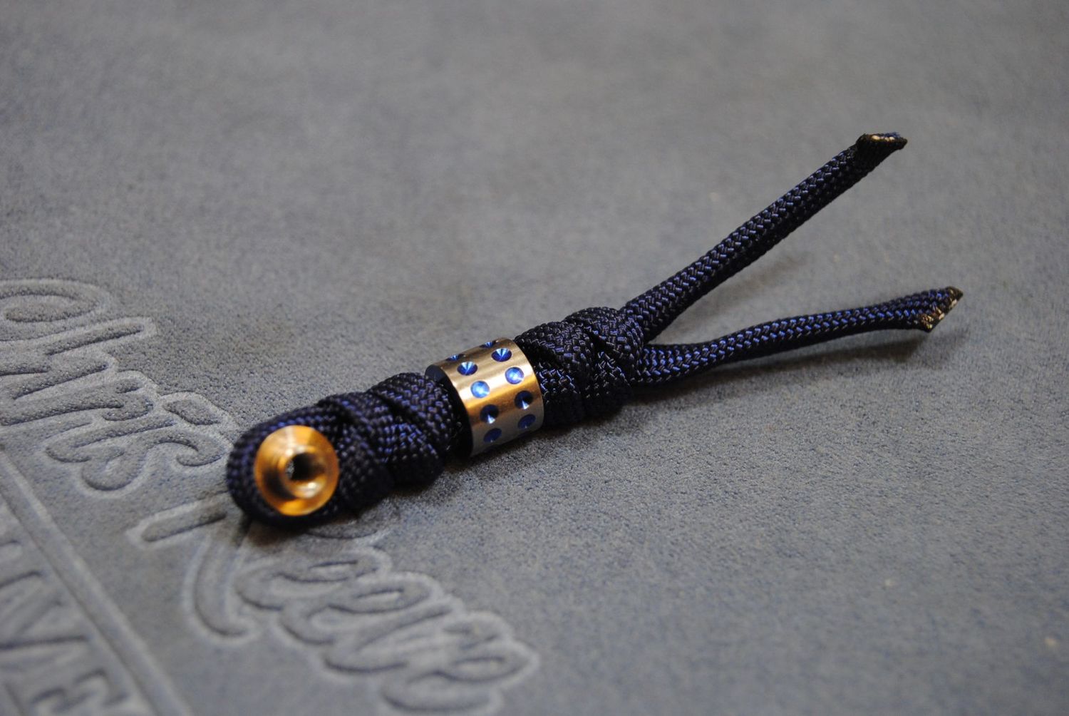 Midnight Blue Lanyard with Blue Dotted Bead- Large Inkosi