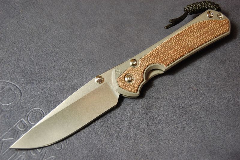 Large Sebenza 31 - Natural Canvas Micarta Inlay - Right Hand-Drop Point