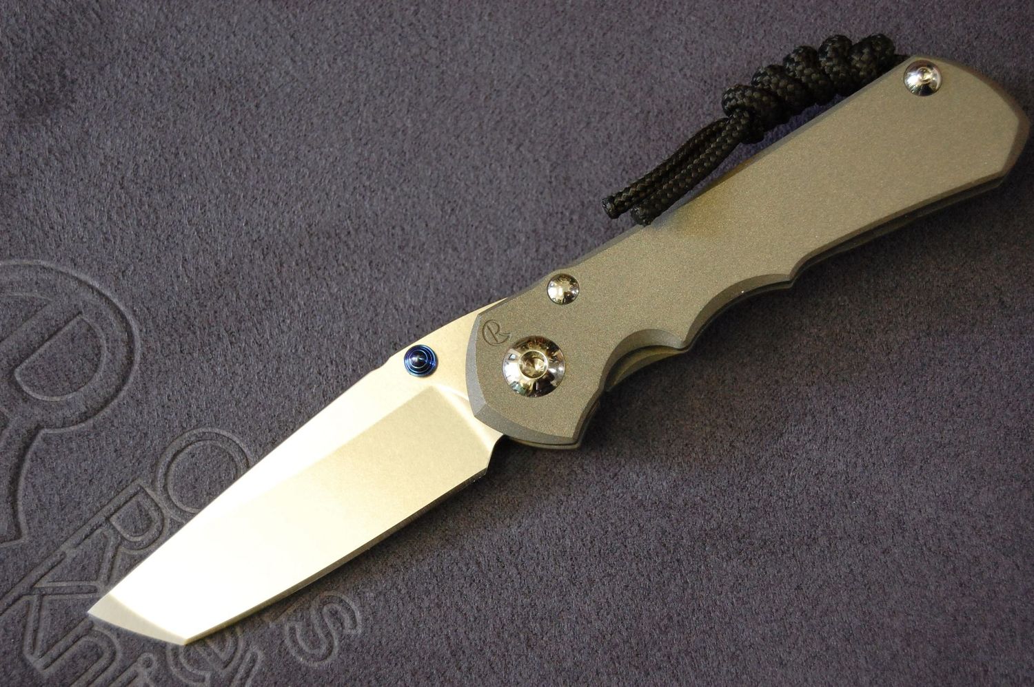 Small Inkosi-Plain Handle Sandblast-Right Hand-Tanto Blade-Blue Hardware. Small Inkosi-Plain Handle Sandblast-Right Hand-Tanto Blade-Blue Hardware.