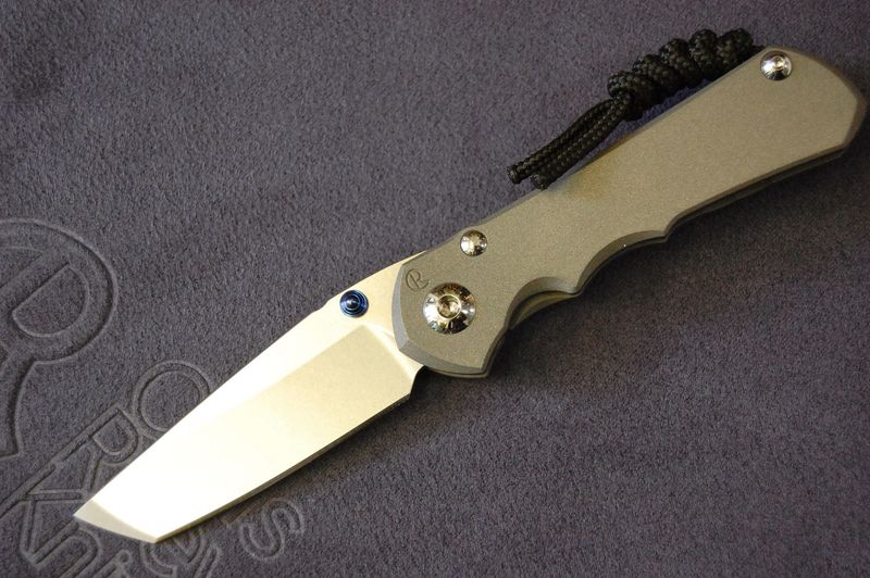 Small Inkosi-Plain Handle Sandblast-Right Hand-Tanto Blade-Blue Hardware.