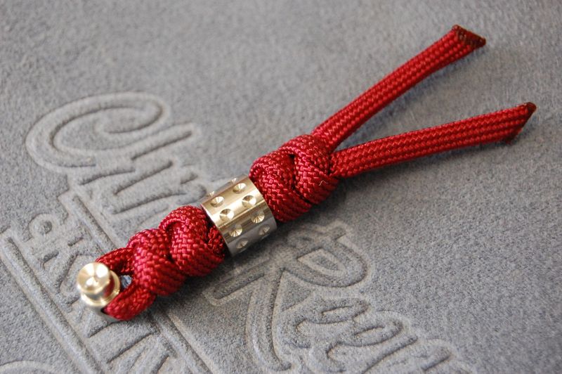 Burgundy Knotted Lanyard-Silver Dotted Bead and Pin for Small 21 &31