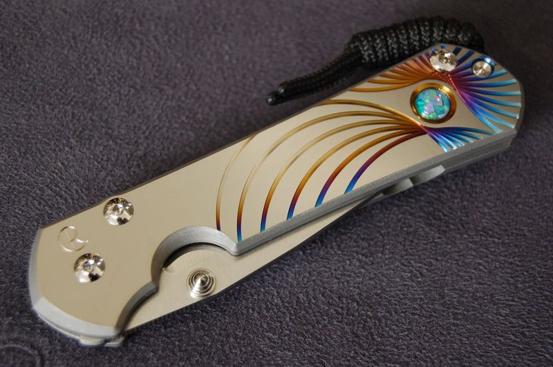 Large 31- Right Hand- Unique Graphic- Triple Mosaic Opal Cabochon- Silver Hardware-Polished Blade Large 31- Right Hand- Unique Graphic- Triple Mosaic Opal Cabochon- Silver Hardware-Polished Blade