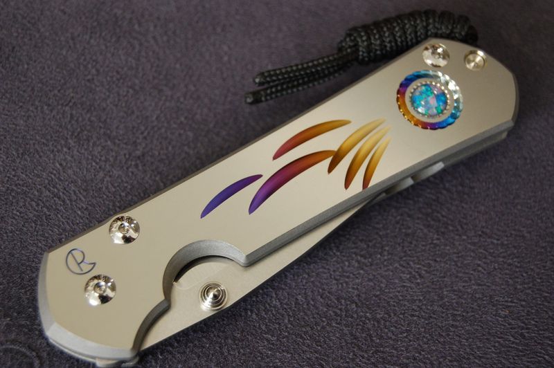 Large 31-Right Hand-Unique Graphic-Triple Mosaic Opal Cabochon-Silver Hardware-Polished Blade Large 31-Right Hand-Unique Graphic-Triple Mosaic Opal Cabochon-Silver Hardware-Polished Blade