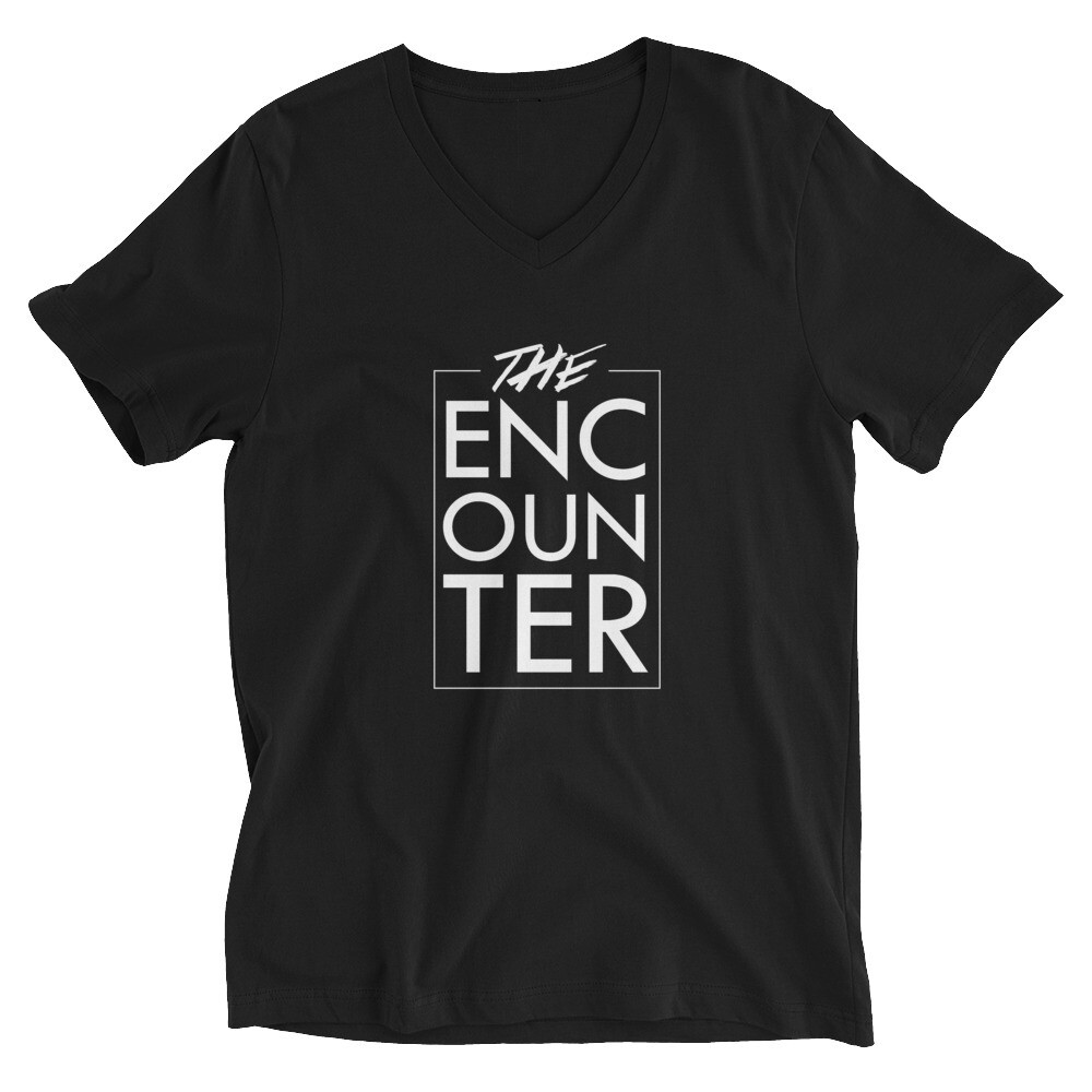 The Encounter Unisex V-Neck T-Shirt (black)