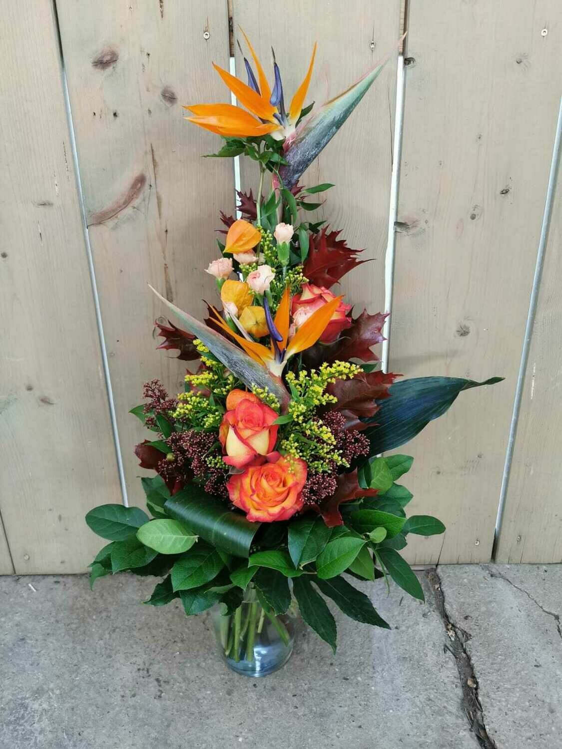 Blumige Grüße, Farbe: gelb/orange/rot