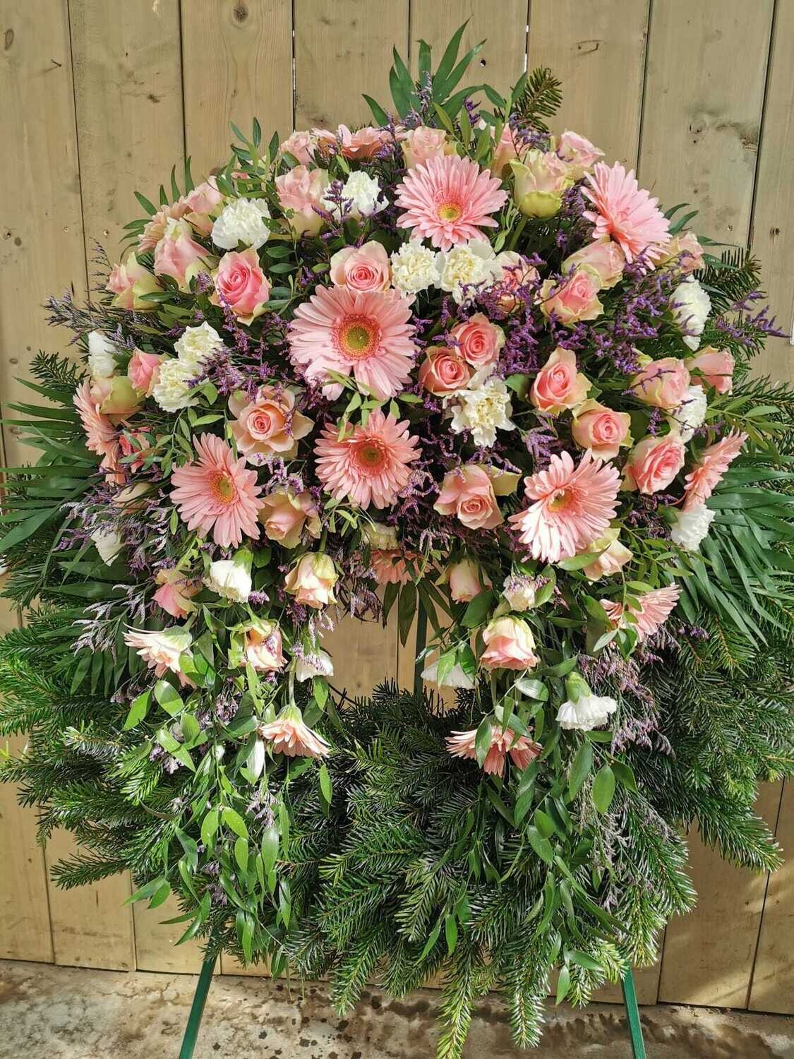 Trauerkranz Gerbera und Rosen mehrfärbig