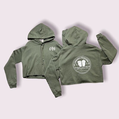Cropped Hoodie Military Green