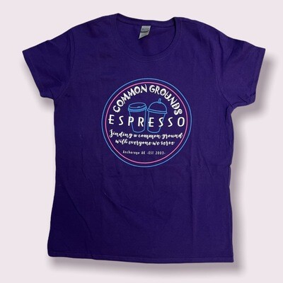 Womans Purple T-Shirt w round logo