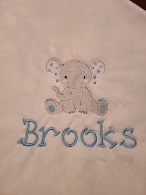 Elephant Embroidery Blanket