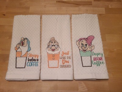 Coffee Lovers Embroidery Towels