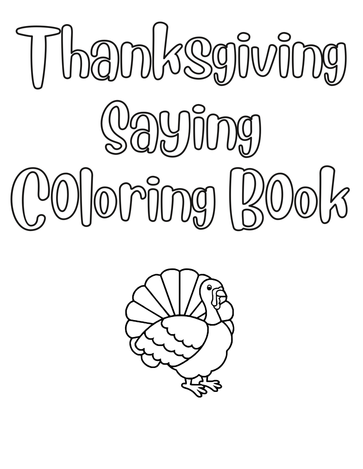 Thanksgiving Saying Coloring Book