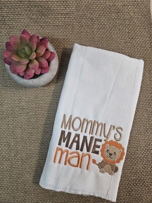 Mommy&#39;s Mane Man Burp Cloth