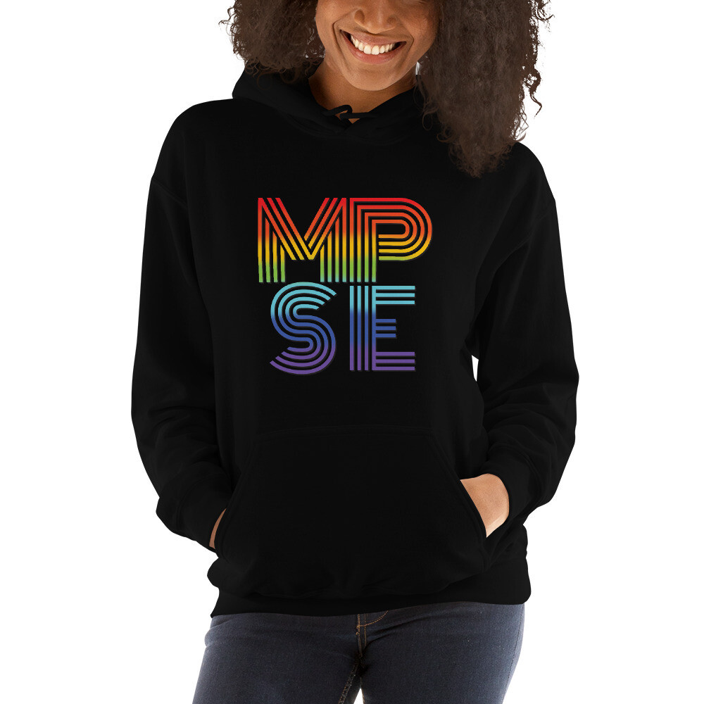 MPSE Rainbow Hoodie, Color: Black, Size: S
