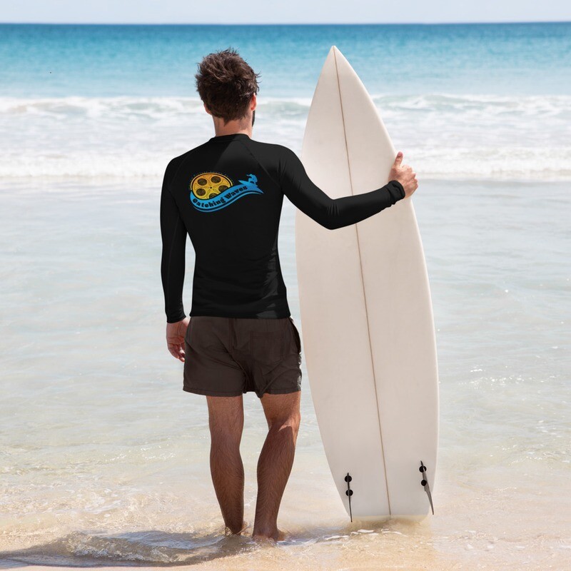 Catching Waves Men&#39;s Rash Guard - Black