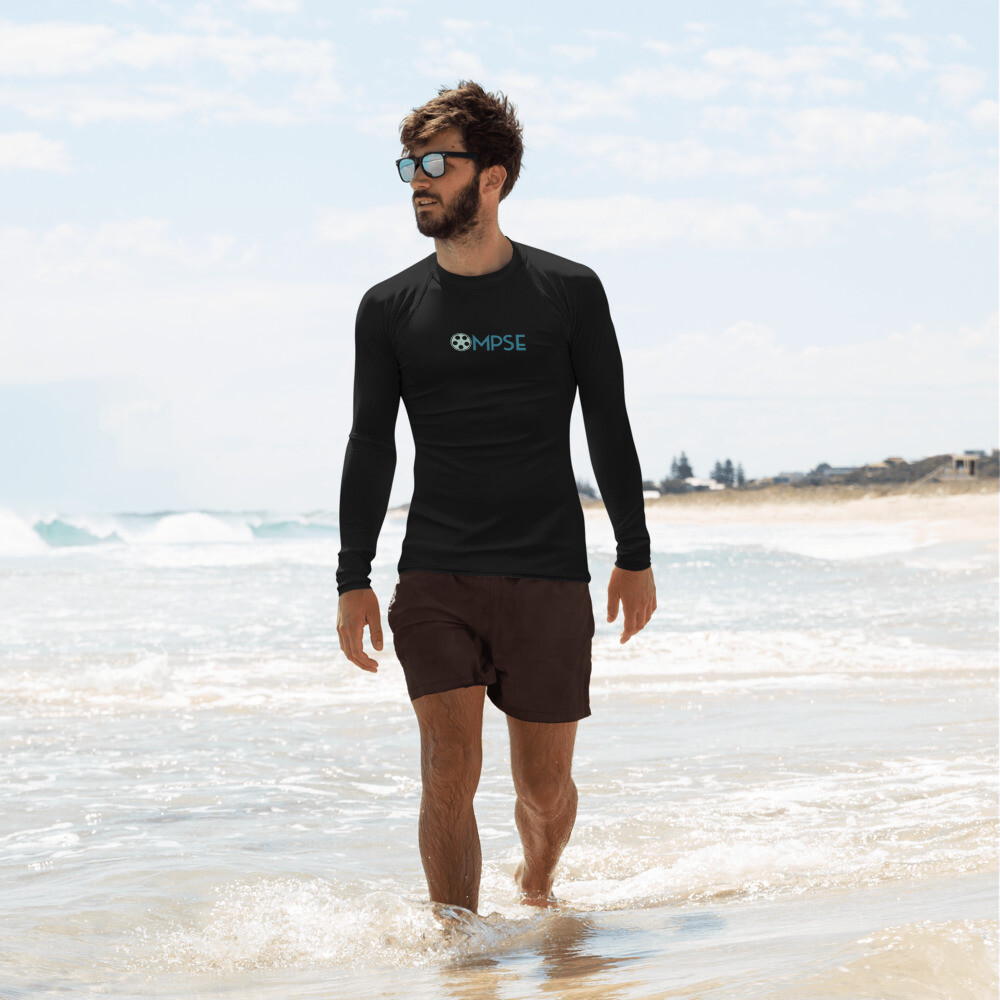 Catching Waves Men&#39;s Rash Guard - Black, Size: XS