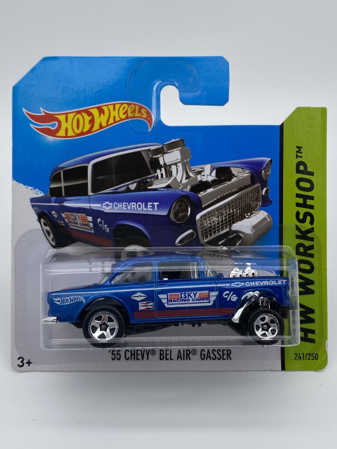 Hot Wheels 2014 HW Workshop `55 CHEVY BEL AIR GASSER  blue  1955 Chevrolet