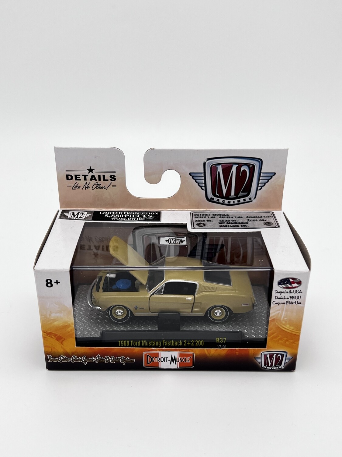 1/64th M2 Machines Detroit Muscle R37 1968 Ford Mustang Fastback 2+2 200 