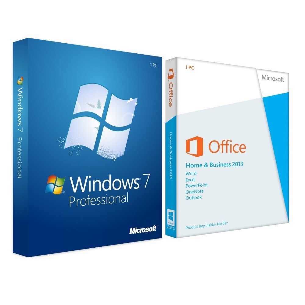 WINDOWS 7 PROFESSIONAL + MS OFFICE 2013 HOME AND BUSINESS KOMBO