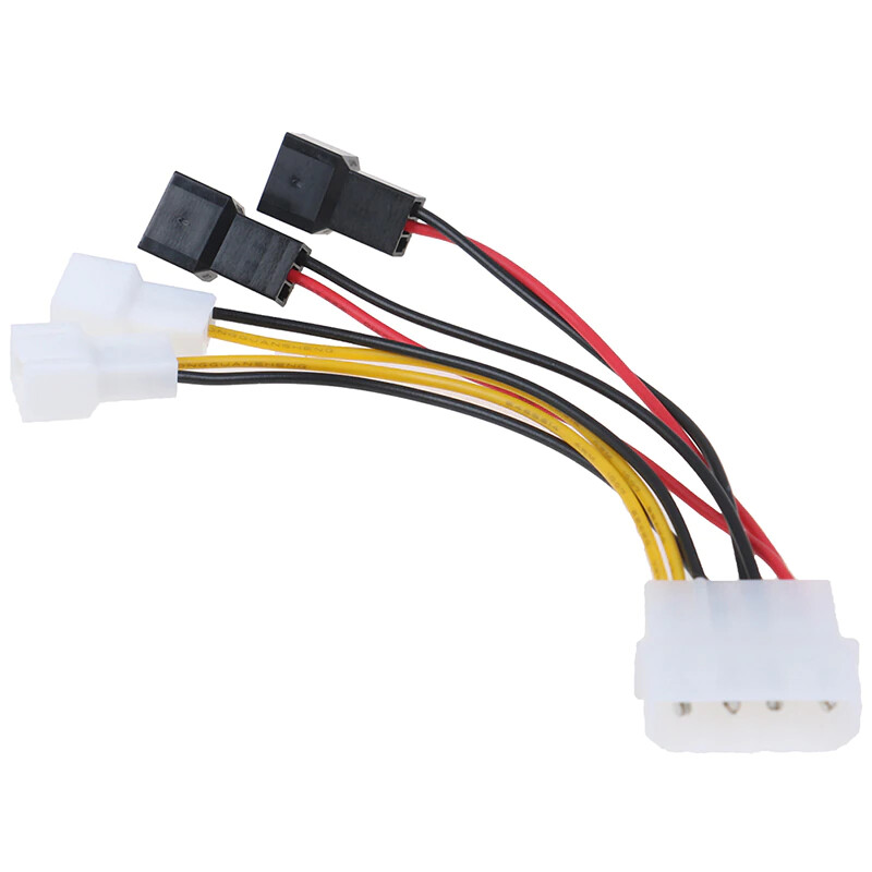 4-Pin Molex to 3-Pin Fan Power Cable Adapter Connector 2x12V / 2x5V