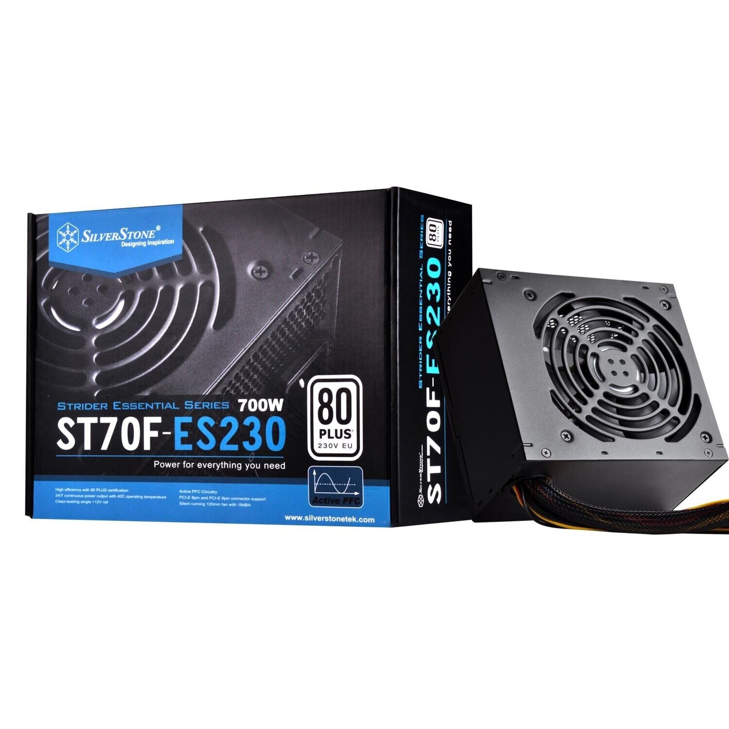 SilverStone Strider Essential Series, 700W 80 Plus 230V EU ATX PC Power Supply, Low Noise 120mm