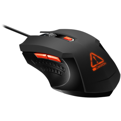 Optical Gaming Mouse with 6 programmable buttons, Pixart optical sensor, 4 levels of DPI and up to 3200, 3 million times key life