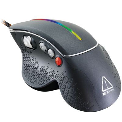 Wired High-end Gaming Mouse with 6 programmable buttons, sunplus optical sensor, 6 levels of DPI and up to 6400, 2 million times key life