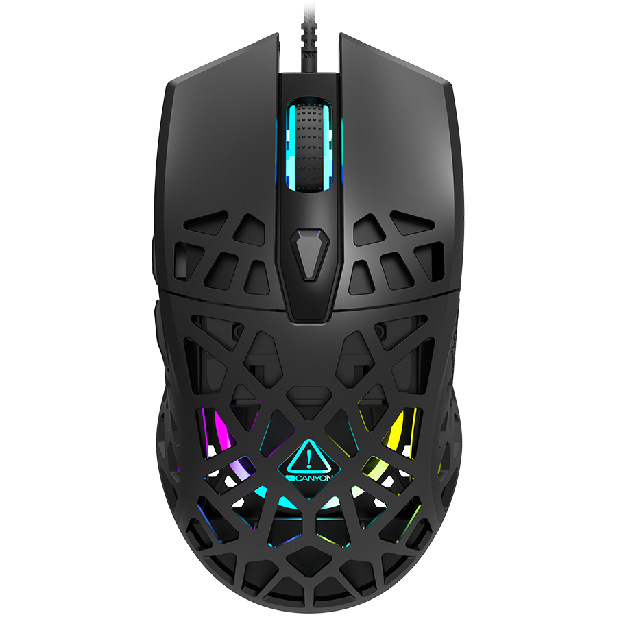 Puncher GM-20 High-end Gaming Mouse with 7 programmable buttons, Pixart 3360 optical sensor, 6 levels of DPI and up to 12000, 10 million times key life, black