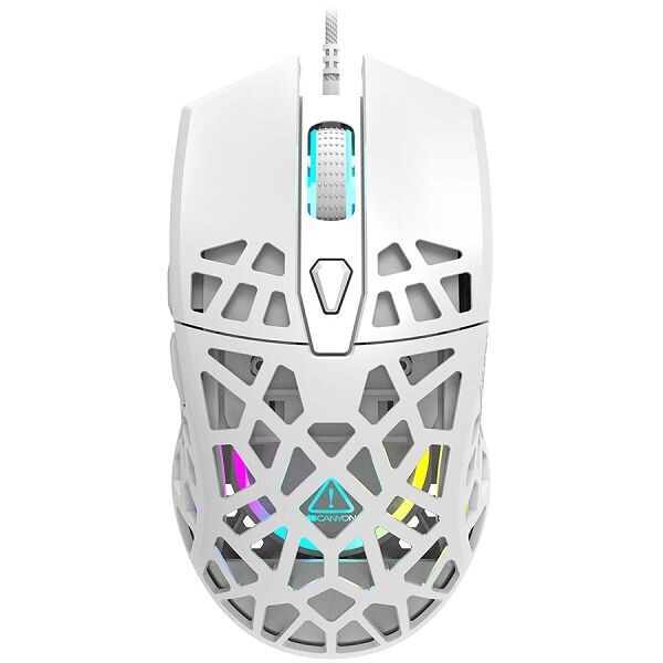Puncher GM-20 High-end Gaming Mouse with 7 programmable buttons, Pixart 3360 optical sensor, 6 levels of DPI and up to 12000, 10 million times key life, white